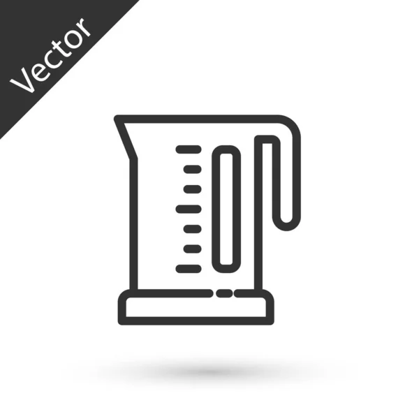 Серая Линия Электрическая Иконка Белом Фоне Значок Чайника Вектор — стоковый вектор