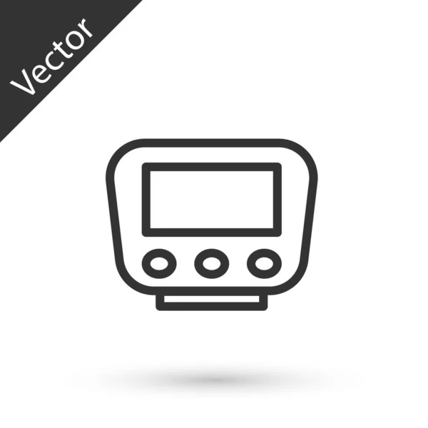 Grey Line Bicycle Speedometer Icon Isolated White Background Vector — Vetor de Stock