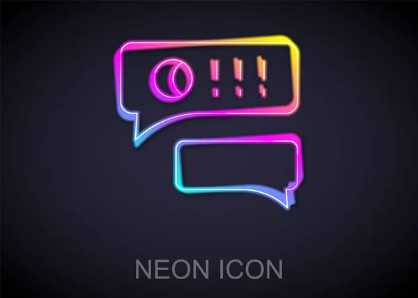 Glowing Neon Line Speech Bubble Chat Baseball Game Icon Isolated — ストックベクタ