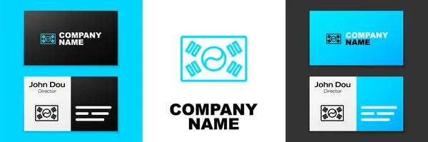Blue Line South Korea Flag Icon Isolated White Background Logo — Stockový vektor