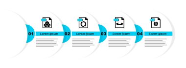 Set line JS file document XML GIF and 3DS icon. Vector.