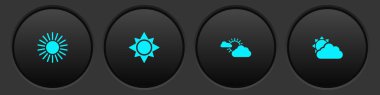 Set Sun, , and cloud weather and icon. Vector.