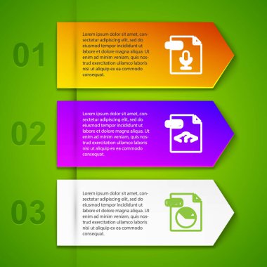 Set line OGG file document, PHP, PPT and CSS. Business infographic template. Vector.