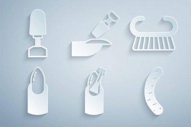 Set Nail manicure Pedicure brush or grater file Milling cutter for and icon. Vector.