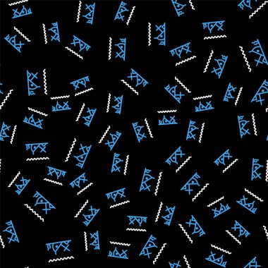 Deniz ikonunun dibindeki batık gemi kara zeminde izole edilmiş pürüzsüz desen. Vektör.