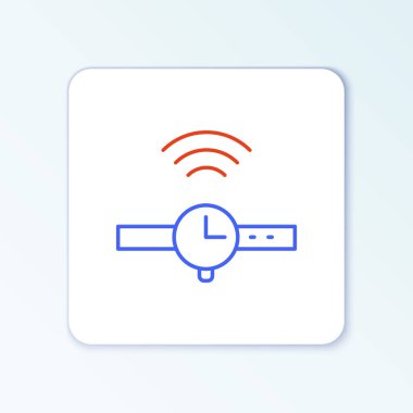 Çizgi Akıllı simgesi beyaz arkaplanda izole edildi. İnternet kavramının kablosuz bağlantısı. Renkli taslak konsepti. Vektör.