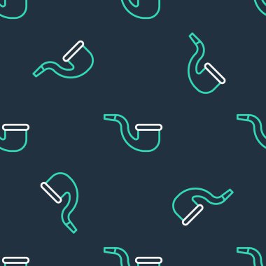 Hat No pipo tüten ikon siyah arka planda izole edilmiş pürüzsüz desen. Sigara içme. Tütün piposu. Vektör.