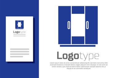 Mavi Gardırop simgesi beyaz arkaplanda izole edildi. Logo tasarım şablonu elemanı. Vektör.