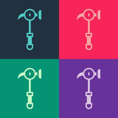 Pop Art Hammer simgesi renk arkaplanında izole edildi. Tamir için bir araç. Vektör.