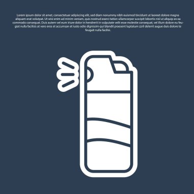 Blue line Pepper spray icon isolated on blue background. OC gas. Capsicum self defense aerosol. Vector.