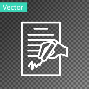 White line Petition icon isolated on transparent background. Vector.