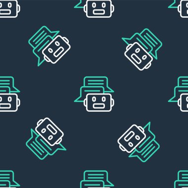 Chat robotu simgesi siyah arkaplanda izole edilmiş. Chatbot simgesi. Vektör.