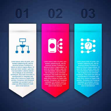 Set Algorithm Neural network and . Business infographic template. Vector.