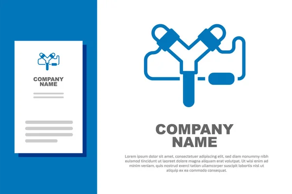 Blue Slingshot Icon Isolated White Background Logo Design Template Element — Stock Vector