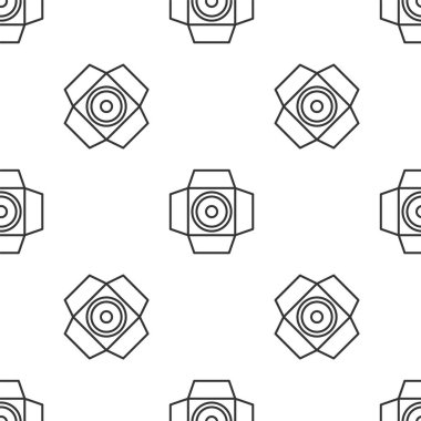 Gri çizgi, spot ışığı ikonu beyaz arka planda izole edilmiş kusursuz desen. Işık efekti. Sahne, Stüdyo, Gösteri. Vektör.