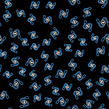 Line Car pili jumper güç kablosu simgesi siyah arka planda izole edilmiş. Vektör.