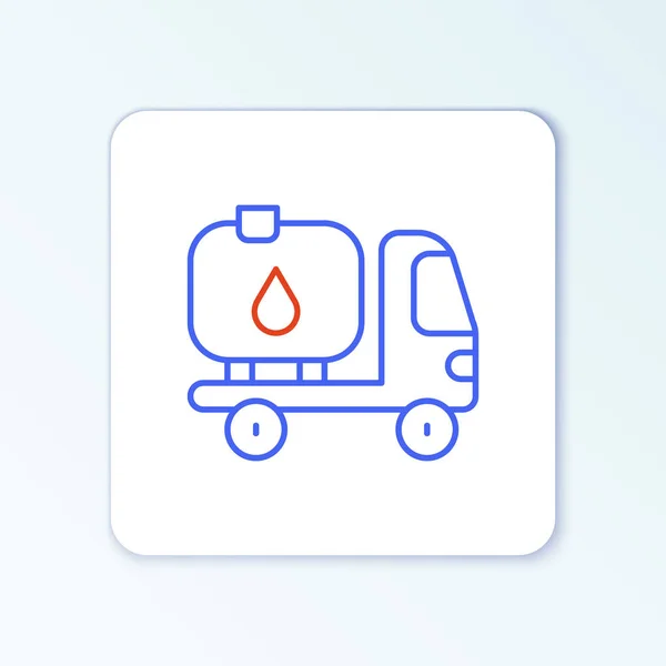 Ligne Camion Citerne Carburant Icône Isolé Sur Fond Blanc Camion — Image vectorielle