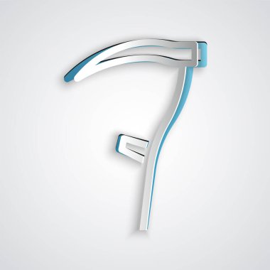 Kağıt kesiği simgesi gri arkaplanda izole edildi. Mutlu Cadılar Bayramı Partisi. Kağıt sanatı tarzı. Vektör.