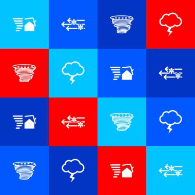 Tornado girdabını, Rüzgâr 'ı, karı ve Fırtına ikonunu hazırla. Vektör.