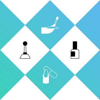 Manikür, tırnak törpüsü, manikür ve oje ikonu için öğütücü ayarla. Vektör.