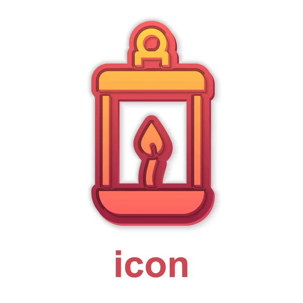 Gold Ramadan Kareem Lantern Icon Isolated White Background Vector — Stock Vector
