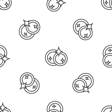 Gri çizgi yıkama ikonu beyaz arka planda izole edilmiş pürüzsüz desen. Bulaşık yıkama ikonu. Bulaşık makinesi tabelası. Masa takımı tabelası temiz. Vektör İllüstrasyonu.