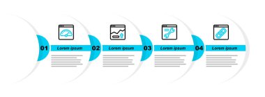 Satır Tarayıcı penceresi ayarla. Finansal büyüme artışı ve dijital hız ölçer simgesi ayarla. Vektör.