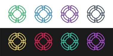 İş hayatı simgesi siyah beyaz arkaplanda izole edildi. Kurtarma, kriz, destek, ekip, ortaklık, iflas, iş konsepti. Vektör.