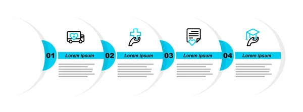 Set Line Education Grant Umschlag Mit Herz Herz Kreuz Und — Stockvektor