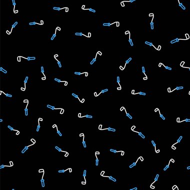 Line Kitchen kepçe simgesi siyah arkaplanda izole edilmiş. Mutfak aletleri. Çatal kaşık tabelası. Vektör.