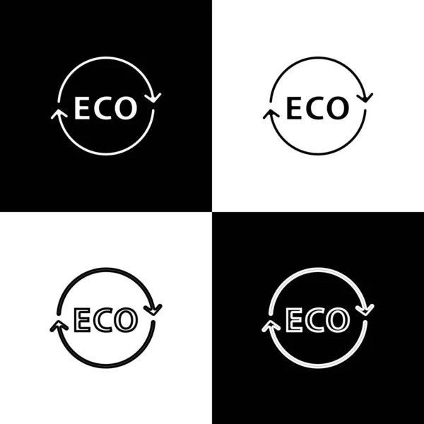 Definir Banner Rótulo Tag Logotipo Para Eco Verde Ícone Comida — Vetor de Stock