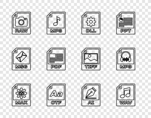 Establecer Línea Max Documento Archivo Wav Dll Otf Raw Pdf — Archivo Imágenes Vectoriales