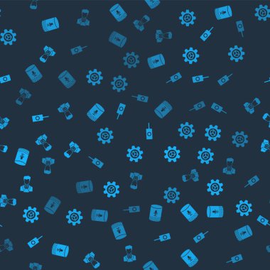 Ses asistanı, Ürün Geliştirme, Uzaktan kumanda ve Bilim Adamı 'nı ayarlayın ve test tüpünü pürüzsüz kalıba sokun. Vektör.