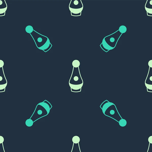 Πράσινο Και Μπεζ Μπουκάλι Soju Εικονίδιο Απομονωμένο Αδιάλειπτη Μοτίβο Μπλε — Διανυσματικό Αρχείο