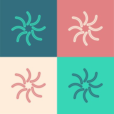 Pop Art Line Kara Delik simgesi renk arkaplanında izole edildi. Uzay deliği. Collapsar. Vektör.