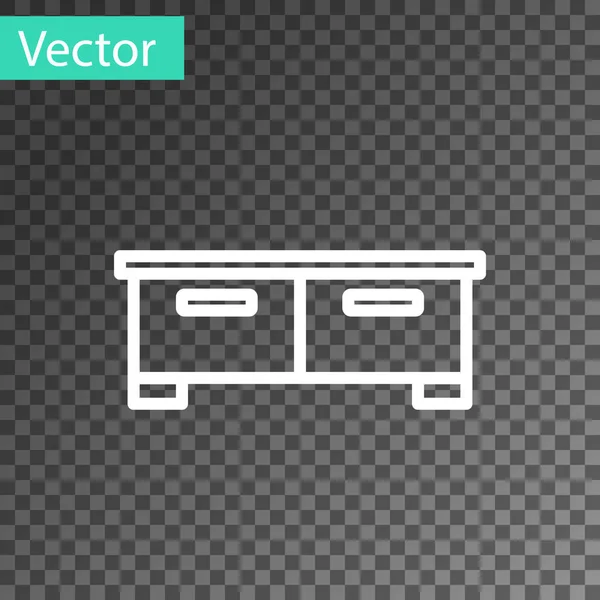 Weiße Linie Kommode Symbol Isoliert Auf Transparentem Hintergrund Vektor — Stockvektor
