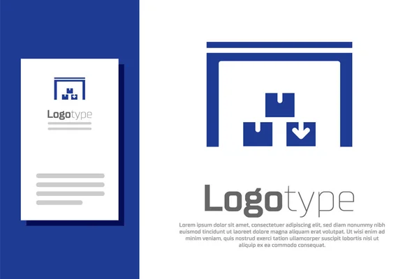Blaues Lagersymbol Isoliert Auf Weißem Hintergrund Logo Design Vorlage Element — Stockvektor