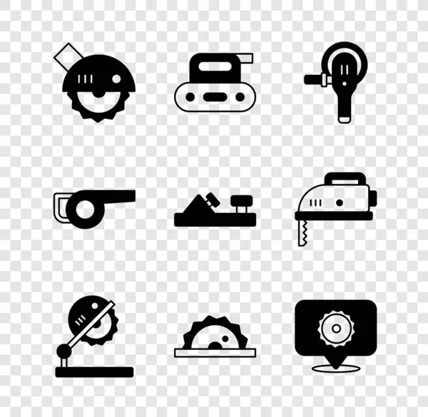 Set Herramienta Cepillado Sierra Circular Eléctrica Amoladora Angular Mesa Para — Vector de stock