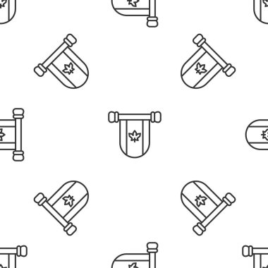 Kanada ikonunun gri çizgili Pennant bayrağı beyaz arka planda kusursuz deseni izole etti. Kuzey Amerika bayrağı. Vektör.