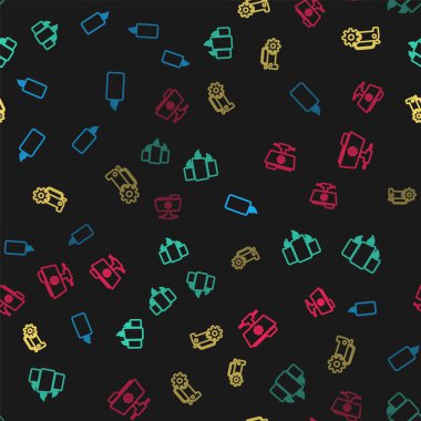 Yanan mumu, mumları, araba servisini ve FTP ayarlarını kusursuz dizine ayarla. Vektör.