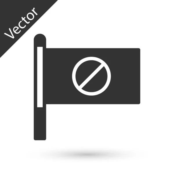 Grey Protest Icon Isolated White Background Meeting Protester Picket Speech — Stock Vector