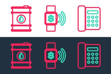 Telefon Fıçısı Petrol ve Temassız Ödeme ikonu. Vektör.