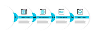 Cloud satırını ayarla Tarayıcı pencere ayarlarını ve dosya simgesini indir. Vektör.