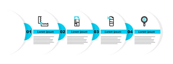 Establecer Línea Búsqueda Patas Spray Pimienta Encendedor Trampa Icono Caza — Vector de stock