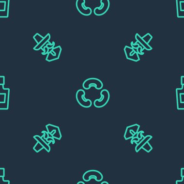 Sıralı Beans, Meksikalı sombrero ve tekila şişesi kusursuz desenli. Vektör.