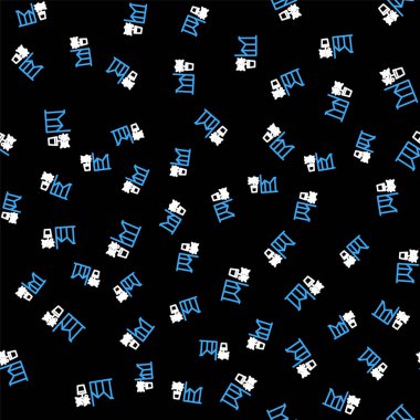 Çizgi Çiçeği istatistik simgesi siyah arkaplanda izole edilmiş pürüzsüz desen. Vektör.