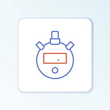 Çizgi Kronometresi simgesi beyaz arkaplanda izole edildi. Zaman göstergesi. Kronometre işareti. Renkli taslak konsepti. Vektör.