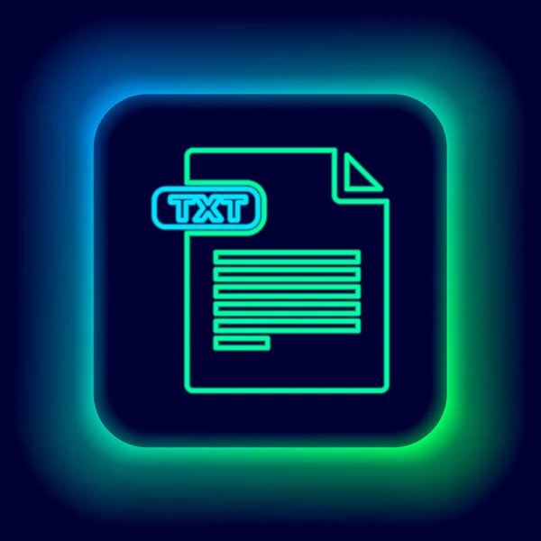 Glowing Neon Line Txt File Document Download Txt Button Icon — Stock Vector