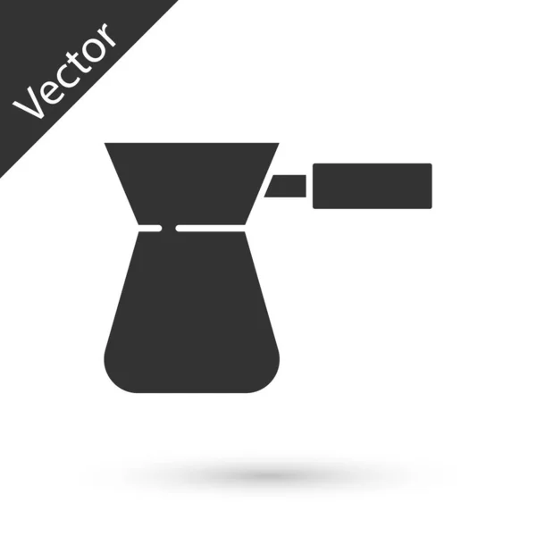 Graue Kaffeetürke Ikone Isoliert Auf Weißem Hintergrund Vektor — Stockvektor