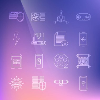 Kablosuz Kağıt Parşömen Kalp atış hızı Isometric Küp Yönlendirici ve Wi-Fi Yıldırım Para Koruma ve Yükleme dosya simgesi ile Akıllı Telefon hattını ayarlayın. Vektör.